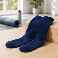 Chaussettes de compression tricotées couleur unie avec logo personnalisé pour multisports, course à pied, maille respirante, soutien de la voûte plantaire, unisexe