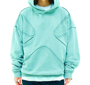 Sweat à capuche français personnalisé pour homme, coupe-vent, 100 % coton, écologique, délavé et vieilli, sans cordon, idéal pour l'hiver et les occasions formelles - Product Image 1