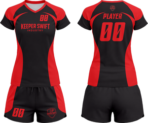 Tenue de volley-ball SpikeStorm Pro AeroSpike Elite, kit de volley-ball ThunderHit Premium, 100 % polyester, impression par sublimation intégrale - Product Image 1