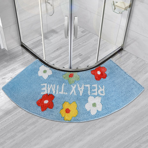 Alfombra de Baño en Forma de U de Algodón con Base de Goma, Color Sólido, Diseño Moderno y Minimalista para Área de Ducha - Product Image 5