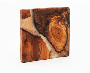 Luxury Handmade Eco-Friendly Durable Olive <b>Wood</b> and Epoxy Resin Coaster Set with Wooden Holder for Home Decor - Product Image 5