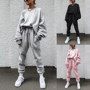 Conjunto Deportivo Informal Personalizado para Mujer, Sudadera con Capucha y Pantalones Deportivos, Traje Deportivo de Color Sólido, Proveedor OEM ODM - Product Image 2