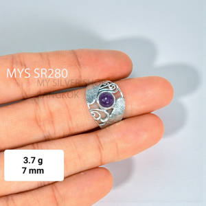 Bagues en argent sterling 925 faites à la main avec améthyste, prix de gros, bijoux, bagues en pierres précieuses - Product Image 1