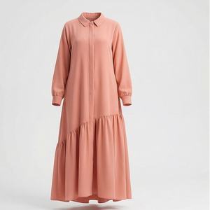 Abaya Sencilla de Fábrica al por Mayor para Mujer, Ropa Islámica Modesta, Larga hasta el Suelo, Manga Larga, Poliéster Ecológico, Prendas al por Mayor - Product Image 1