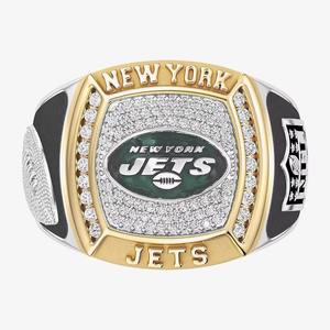 Anillo de Moissanita de Aleación del Campeonato de los New York Jets, Totalmente Personalizado, de Moda Masculina, Bicolor, Personalizado para Colegio/Clase, Estilo Hip - Product Image 1