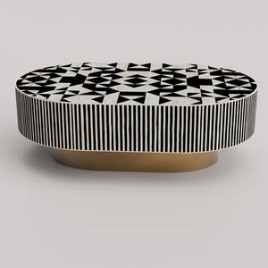 Mesa de Centro Moderna con Incrustaciones de Hueso para Uso en Exteriores, Función Deslizante, Diseño Moderno de Mediados de Siglo, UNITED TRADE WORLD - Product Image 4