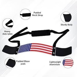 Soporte para Levantamiento de Pesas con Diseño de Bandera Americana, Correa Acolchada para el Cuello, Soporte de Brazo de Metal Resistente - Product Image 1