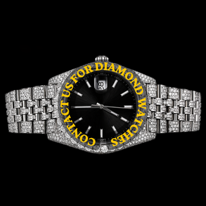 Reloj de Pulsera Exclusivo para Hombre, Estilo Hip Hop, con Esfera Redonda Negra, Diamantes de Moissanita Brillantes, Plata de Ley 925 Premium - Product Image 1