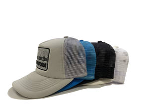 หมวกแก๊ปทรงทรัคเกอร์สีน้ำเงินวินเทจ แต่งโลโก้ปักไหมพรม 3 มิติ  ตาข่ายโปร่ง ทรงสูง 5 ชิ้น  แบบ Snapback  สำหรับทุกเพศ สไตล์สตรีทแวร์ - Product Image 5