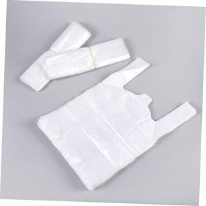 Heavy-duty <b>Transparent</b> Carry-out T-shirt <b>Bags</b> Eco-friendly Plastic Shopping <b>Bags</b> for Groceries Clothes and Retail - Product Image 1