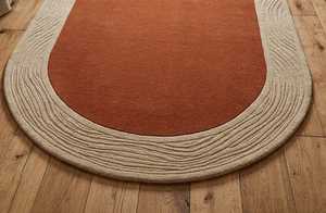 Handmade 100% Wool Scandinavian Floral <b>Thick</b> <b>Pile</b> Non-Slip Eco-Friendly PET Friendly Oval Area <b>Rug</b> Hand Tufted Modern Designer - Product Image 3