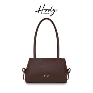 Sac à bandoulière en cuir PU pour femme Hody, marron, motif litchi, deux sangles, fermeture éclair, design minimaliste, usage quotidien, toutes saisons - Product Image 1