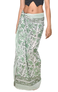 Pareo Sarong de Algodón 100% para Mujer, Estilo Vintage, Estampado Floral a Mano, Escote Hombros Descubiertos, Tallas Grandes, Ligero y de Alta Calidad - Product Image 5