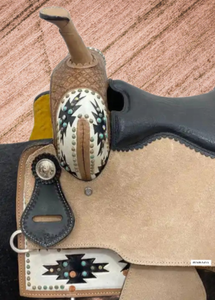 Venta caliente Nuevo tipo barril de sillín de cuero con palanquilla trasera y tachuela de caballo de circunferencia trasera ancha cuero genuino hecho a mano - Product Image 4