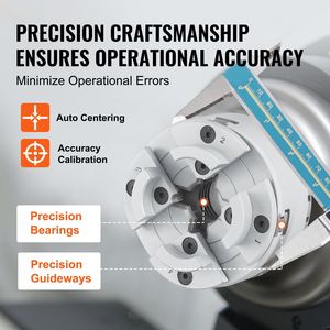 Mandrino per tornio a 4 griffe KP96, diametro 3,75 pollici, autocentrante, per tornitura metalli, accessori di precisione - Product Image 3