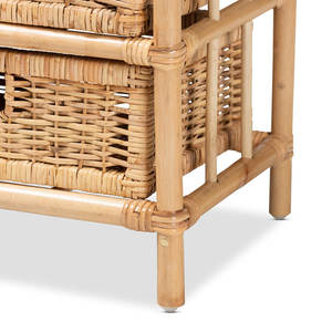 Modern Bohemian Rattan 6-Drawer <b>Storage</b> Cabinet Organizer - Product Image 3