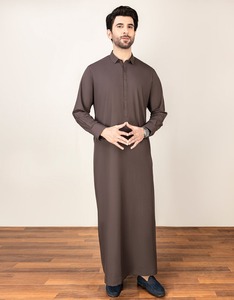 <b>Men</b> Juba Traditional Long Sleeve Muslim Clothing Islamic Robe Comfortable Loose Fit Modest Breathable Fabric - Product Image 1