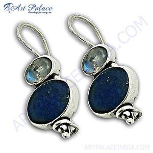 Art Palace Vente en gros Boucles d'oreilles créoles argentées tendance avec strass en cristal, design géométrique classique pour femmes, mariage, en alliage de zinc - Product Image 2