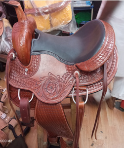 Selle Western rembourrée confortable pour le cavalier et le cheval Selle d'équitation Western Pleasure Trail avec conception personnalisée - Product Image 5