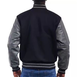 Veste de couleur unie pour homme, service OEM, sur mesure, avec boutons, style varsity, avec poche, grande taille, style bomber, veste de baseball. - Product Image 2