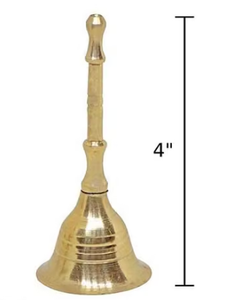 Campana budista de latón pulido con asa para oración, meditación y decoración de altar - Product Image 4