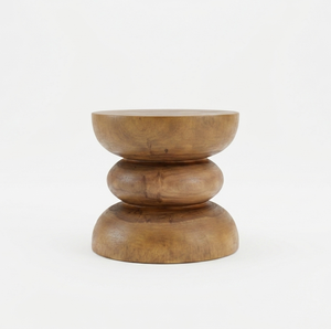 Seo Wooden <b>Stool</b> Crafted Solid Teak Wood Natural Finish Scandinavian Design Modern for Living Room Bedroom Entry School Hotel - Product Image 3
