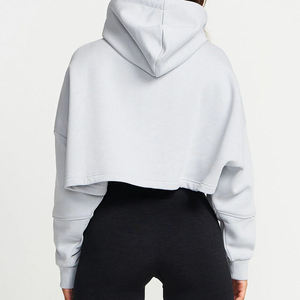 Sudadera Corta para Mujer, Corte Holgado, con Tejido de Mezcla de Algodón Lavado de Inspiración Vintage para un Estilo Urbano Diario - Product Image 3