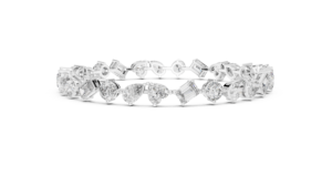 TRENDY LAB GROWN 10.2CT RADIANT CUT MIX CUT DIAMOND UNISEX TENNIS BRACELET <b>SET</b> 18KT WHITE <b>GOLD</b> RHODIUM PLATED LUXURY GIFTING - Product Image 4