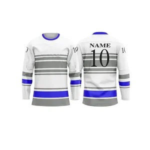 Maillot de hockey sur glace personnalisé imprimé, tissu en maille respirant, léger et durable, vêtements de sport d'équipe en gros - Product Image 3