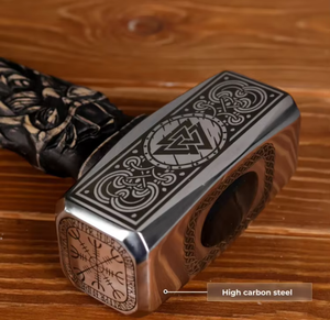 MS Enterprises Handcrafted Viking <b>Hammer</b> – Engraved Carbon Steel Machinist <b>Hammer</b>, Industrial Grade Steel Craft International - Product Image 4