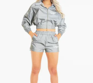 Oversize Nylon Jacket Windbreaker <b>Shorts</b> Sets Multi Color Rain Waterproof Tracksuit Women's Hiking Wind Breaker Two Piece Ladies - Product Image 1