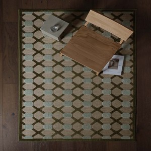 Tapis géométrique élégant, tapis design, motif crème moutarde, tapis de qualité supérieure pour salon, chambre à coucher, décoration de la maison, revêtement de sol élégant - Product Image 3