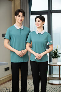 Uniforme de Trabajo para Personal de Limpieza de Hotel, Primavera-Verano, Manga Corta, Ropa de Trabajo Profesional para Servicio de Resort - Product Image 6