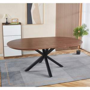 120/160/200x120x75cm Pata de metal extensible Mesa de comedor superior de MDF Mesa de oficina y mesa de centro - Product Image 2