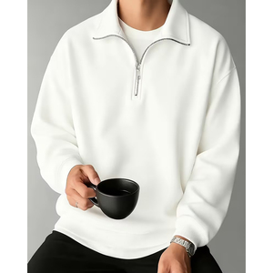 Sudadera Premium con Cierre de Cremallera para Hombre, Mezcla de Poliéster y Algodón, Mejores Costuras, Estilo Casual Europeo - Product Image 5