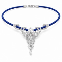Collier ras du cou de luxe en chrome avec diamants pour femme, pendentif diamant blanc taille marquise, collier en corde couleur personnalisée