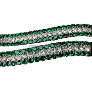 Meilleure vente originale vert émeraude et bande de front de cheval en cuir de cristal clair au prix de gros OEM accepté - Product Image 3
