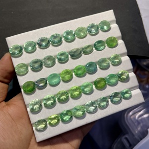 Piedras preciosas facetadas de fluorita verde en forma ovalada para la fabricación de joyería, precio al por mayor. - Product Image 4