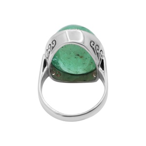 Natural Oval Shape <b>Emerald</b> Gemstone 925 Solid Sterling <b>Silver</b> Handmade Trendy Women's <b>Rings</b> Jewelry for Party and Wholesale - Product Image 4