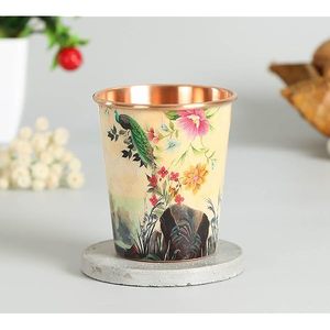 Vaso de Cobre Antiguo de Lujo, Hecho a Mano y Grabado, para Bienestar Ayurvédico y Gastronomía Fina, Vaso Tradicional para Bienestar - Product Image 3