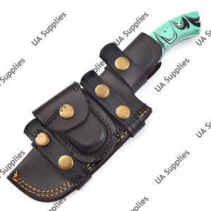 มีดล่าสัตว์และตั้งแคมป์ ใบมีดเหล็กดามัสกัสแบบตีขึ้นรูป ปลายแหลม ด้ามไม้ปักก้า คมกริบ ปรับความยาวได้ - Product Image 6