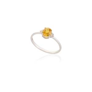 Ensemble de bijoux de mariée plaqué or 18 carats - Combinaison or blanc et saphir jaune, style tendance pour les fêtes - Product Image 5
