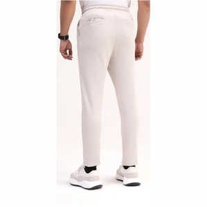 Men's White Cotton Sweatpants Elastic Waist <b>Drawstring</b> Closure Side Pockets Casual Jogger Pants Spring Wear - Product Image 6