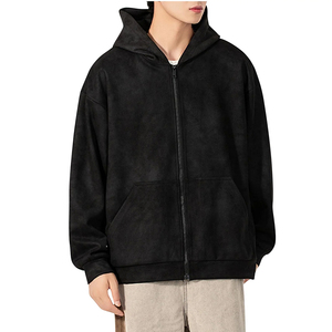 Sweat à capuche tricoté surdimensionné pour homme Everglide Corporation, en coton 100% uni délavé à l'acide, anti-boulochage, 360g, poids lourd, avec poche - Product Image 5