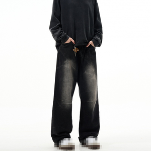 Pantalon en denim tissé de qualité supérieure pour hommes, coupe confortable, tissu en coton durable pour un usage quotidien décontracté, fabrication sur mesure - Product Image 3