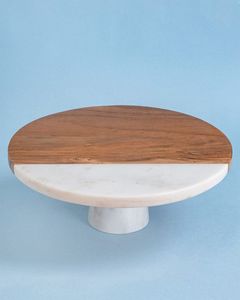 Soporte para Pastel de Mármol de Diseño Exclusivo con Base de Madera, Plato para Pastel de Mármol y Madera a Precio de Fábrica al por Mayor - Product Image 1