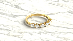 Anillo de Compromiso de Lujo en Oro de 18K con Diamante en Forma de Pera, Anillo Apilable en Forma de Lágrima, Joyería Fina, Regalo para Mujer - Product Image 3