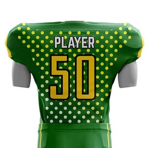 Uniforme de football personnalisé vert forêt style Pro avec points et numéro 50 sublimés pour homme adulte, maillot en polyester respirant - Product Image 5