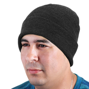 OEM Plain Beanie Hat Rib Knit Winter <b>Cap</b> Women <b>Men</b> Soft Warm Stretch Skull <b>Cap</b> Wholesale Supplier Hat - Product Image 3
