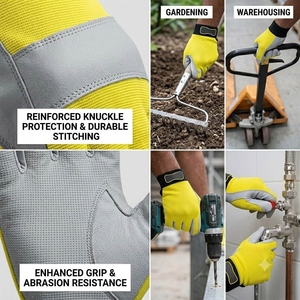 Best Performance Durable Heavy-Duty Goat Grain Leather Safety <b>Gloves</b> Breathable Anti-Slip Adjustable Wristband Soft Comfortable - Product Image 6